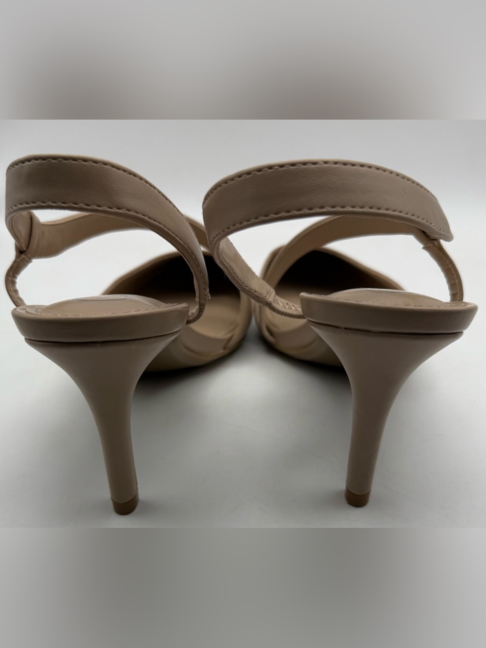 Calvin Klein Tan Pointed-Toe Slingback Heels - Picture 4 of 8